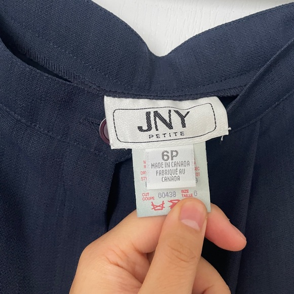 Vintage high waisted navy blue pleated pants made in Canada - Picture 4 of 11